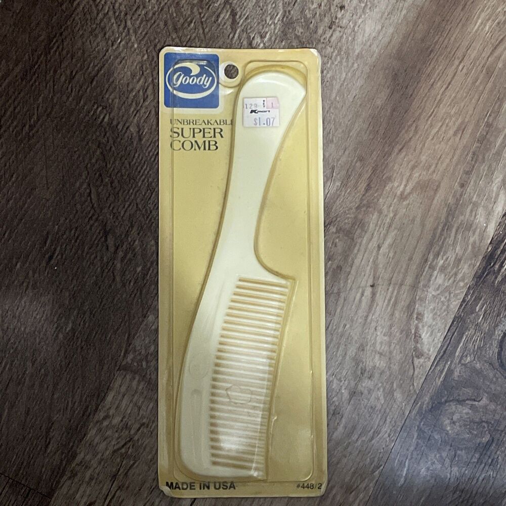 Goody Purse Size Unbreakable Super Comb Vintage 80s NOS Cream